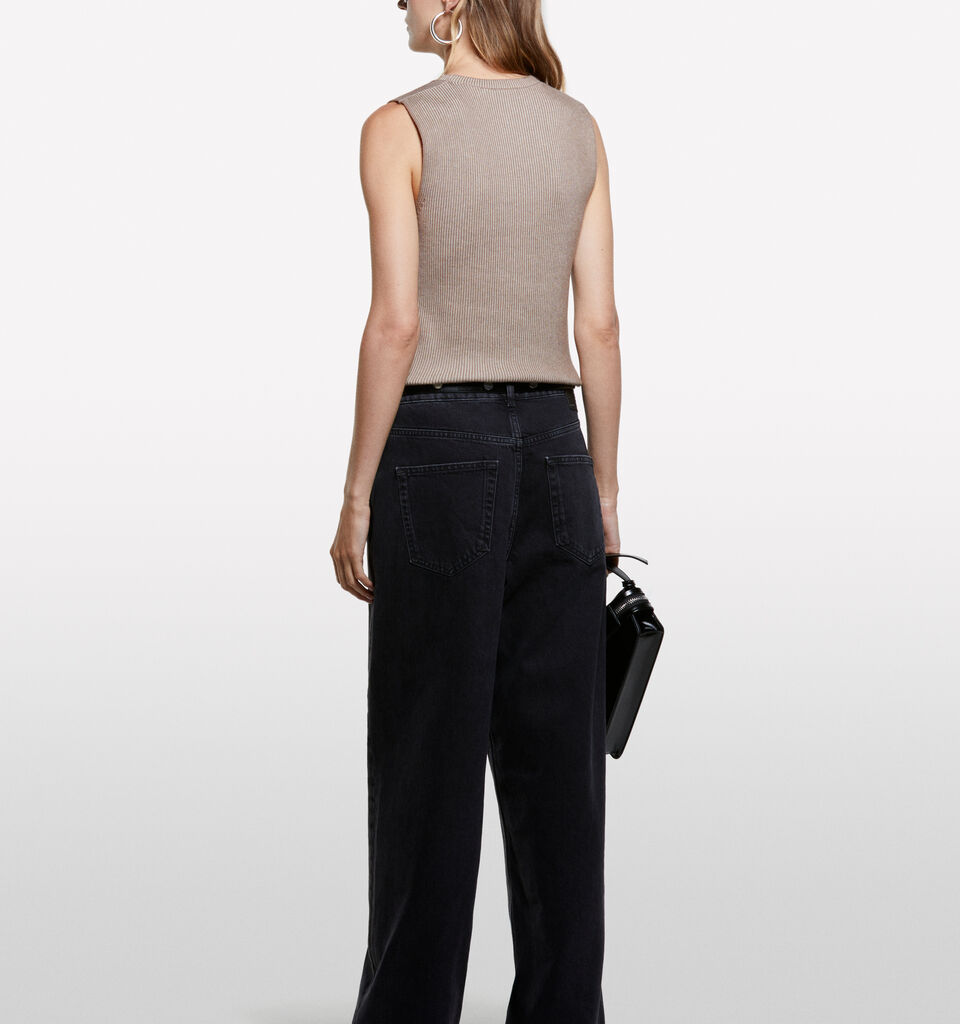 Beige knit vest - women's crew neck sweaters - Beige | Sisley image number 2